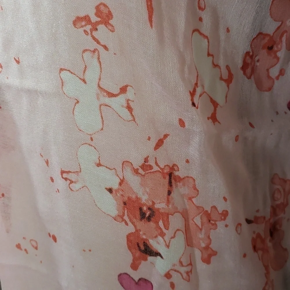 NWT Peter Som Dream Floral Print Sarong Coverup Rose-Quartz Oversize